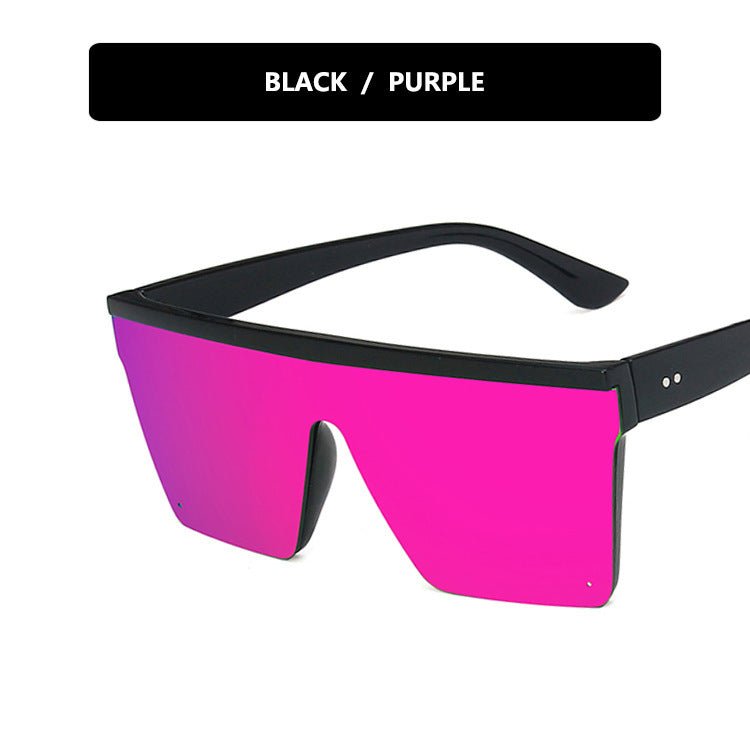 Purple sunglasses trendy large frame one - piece sunglasses - Negative Apparel