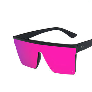 Purple sunglasses trendy large frame one - piece sunglasses - Negative Apparel