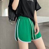 [Quality hemming] Green shorts women's summer casual wear wide - leg pants women's pants tail goods wholesale three - point hot pants - Negative Apparel