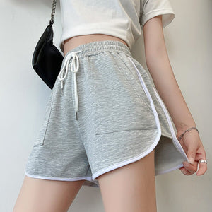 [Quality hemming] Green shorts women's summer casual wear wide - leg pants women's pants tail goods wholesale three - point hot pants - Negative Apparel