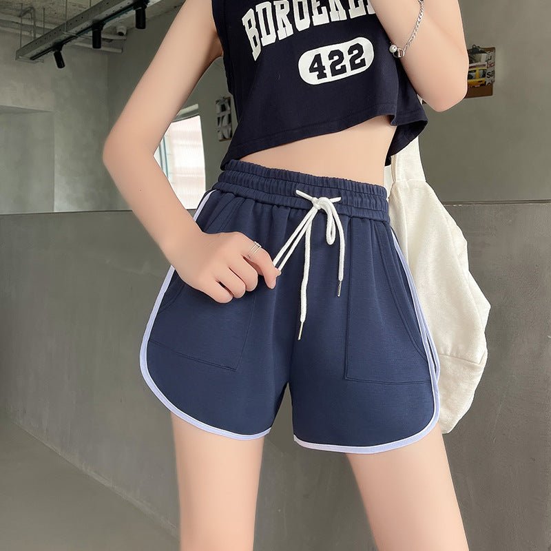 [Quality hemming] Green shorts women's summer casual wear wide - leg pants women's pants tail goods wholesale three - point hot pants - Negative Apparel