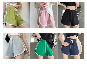 [Quality hemming] Green shorts women's summer casual wear wide - leg pants women's pants tail goods wholesale three - point hot pants - Negative Apparel