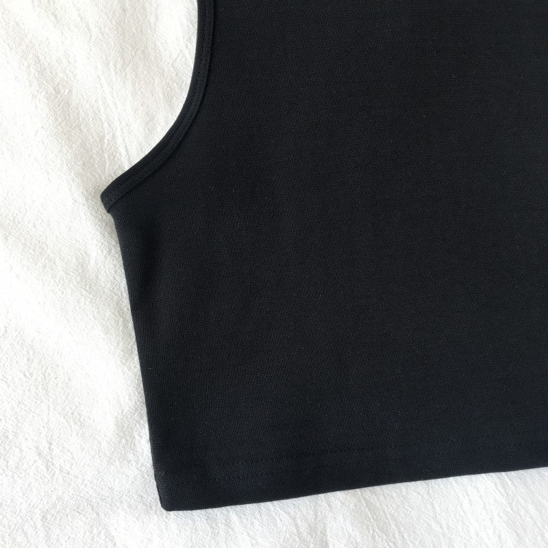 Retro AA style! High Quality Cotton high waist slim elastic tank top - Negative Apparel