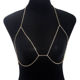 Rhinestone chain chest chain super flash sxy rhinestone halter neck body chain - Negative Apparel