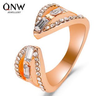 Rose gold heart zircon bracelet versatile high - end female alloy diamond ladies bracelet bracelet jewelry - Negative Apparel