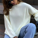 Round neck lantern sleeve knit sweater 2024 new arrivals - Negative Apparel