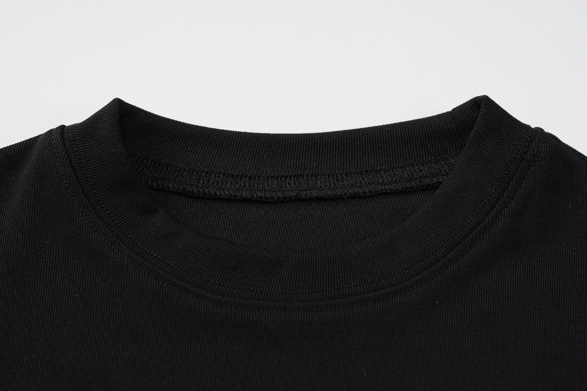 Round neck short sleeve pullover print slim fit T-shirt top - Negative Apparel