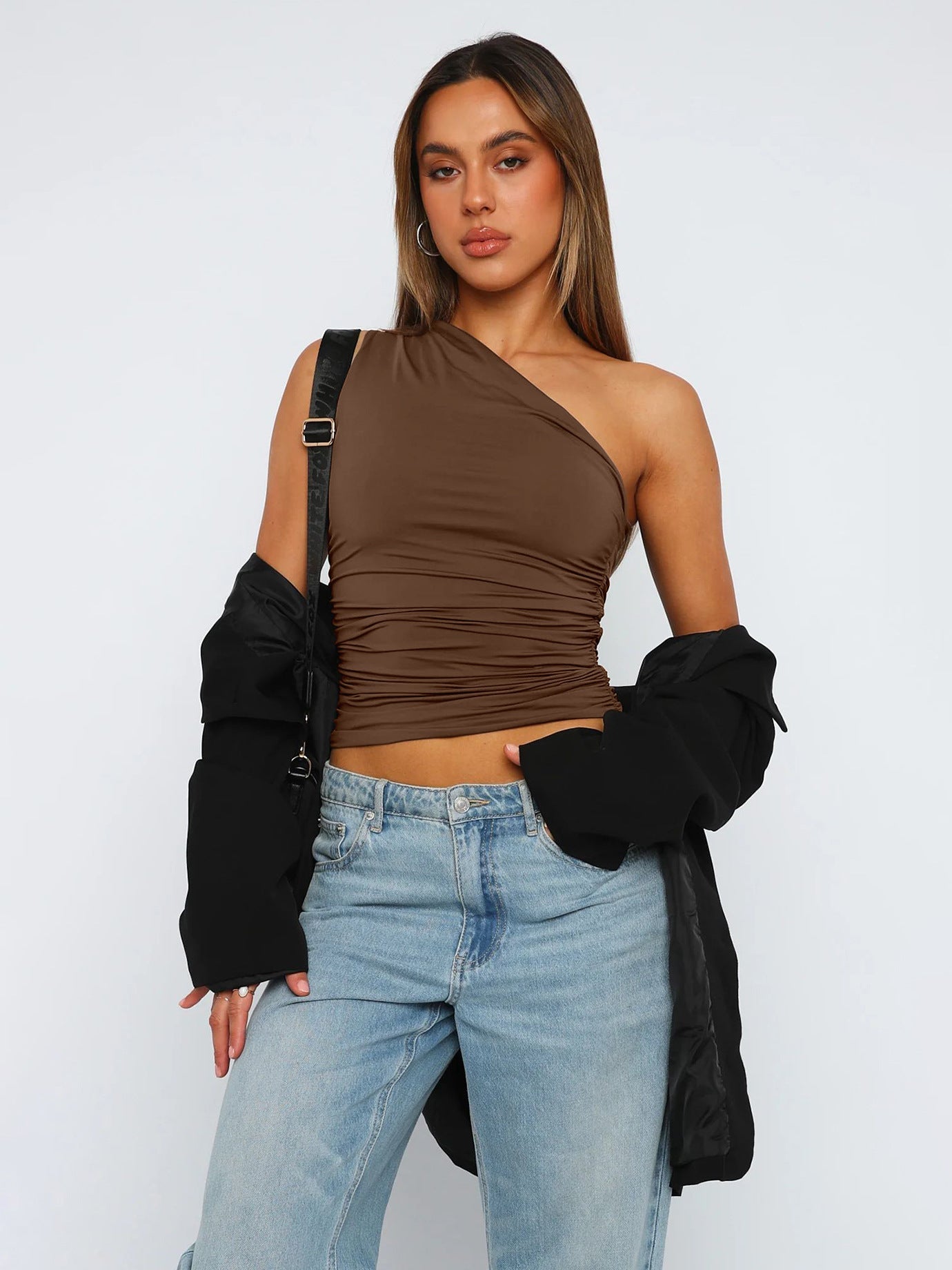 Royal sister style irregular off - shoulder tops for women in summer - Negative Apparel