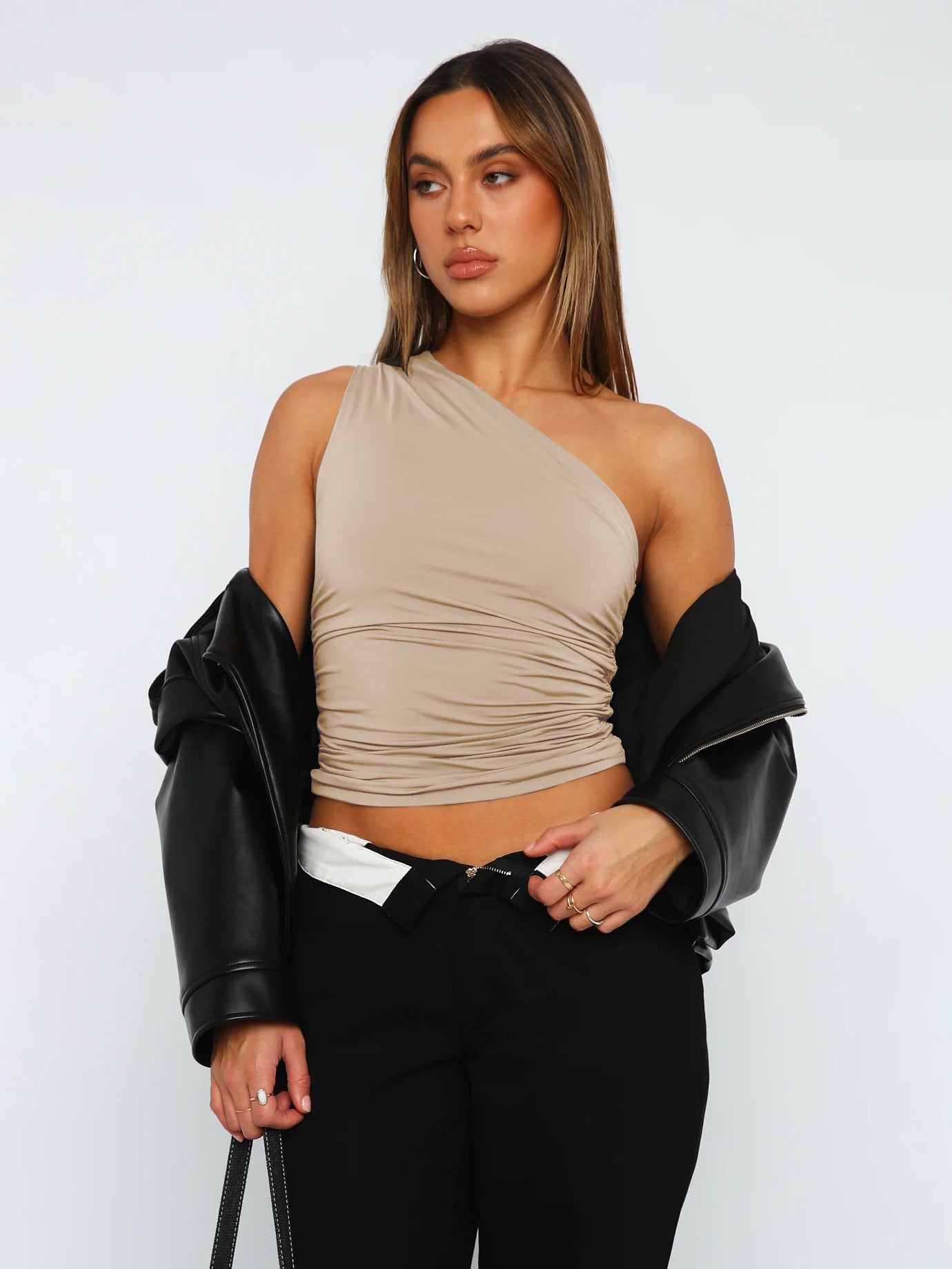 Royal sister style irregular off - shoulder tops for women in summer - Negative Apparel