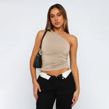 Royal sister style irregular off - shoulder tops for women in summer - Negative Apparel