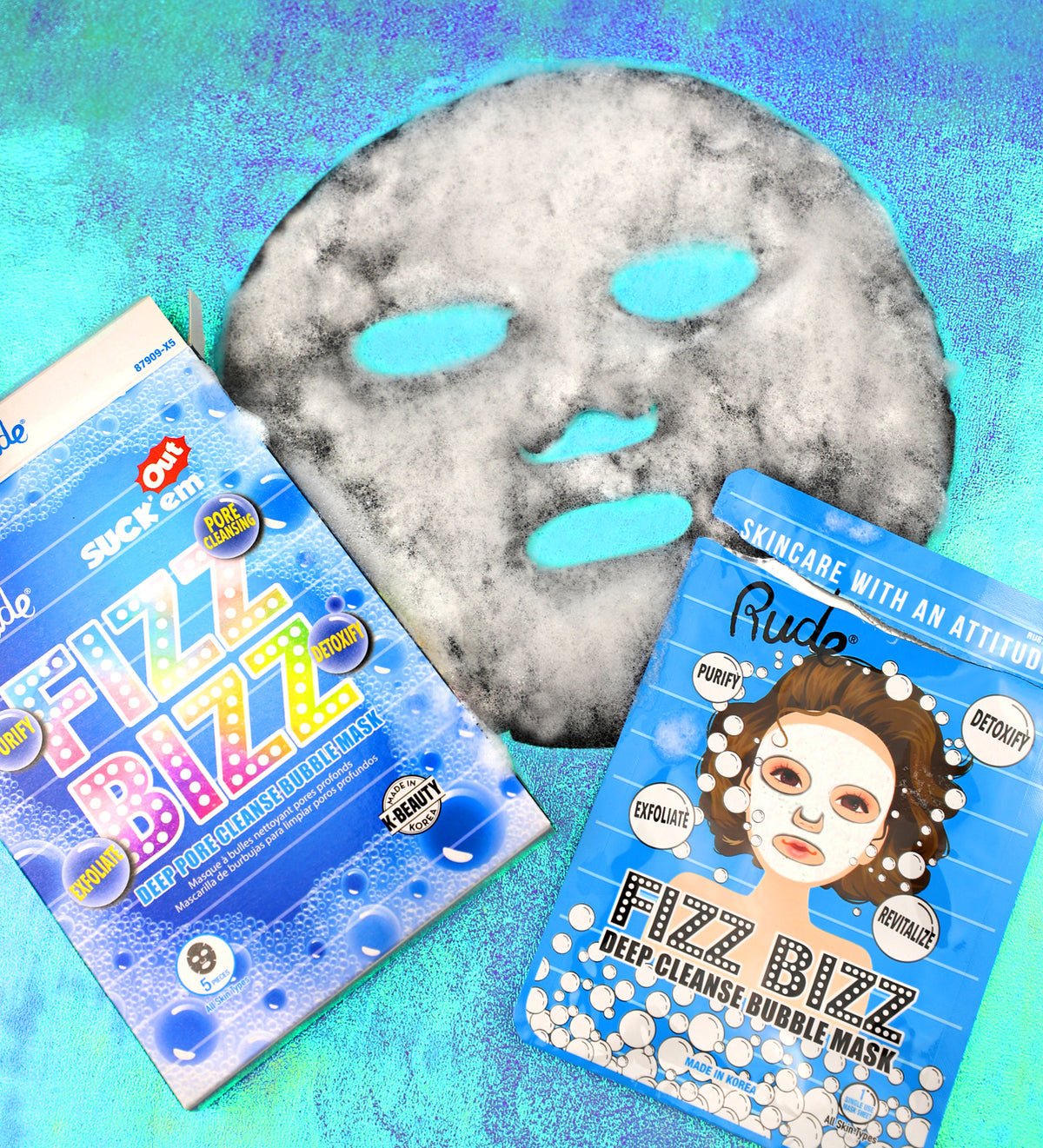 Rude Fizz Bizz Cleanse Bubble Single Mask - Negative Apparel