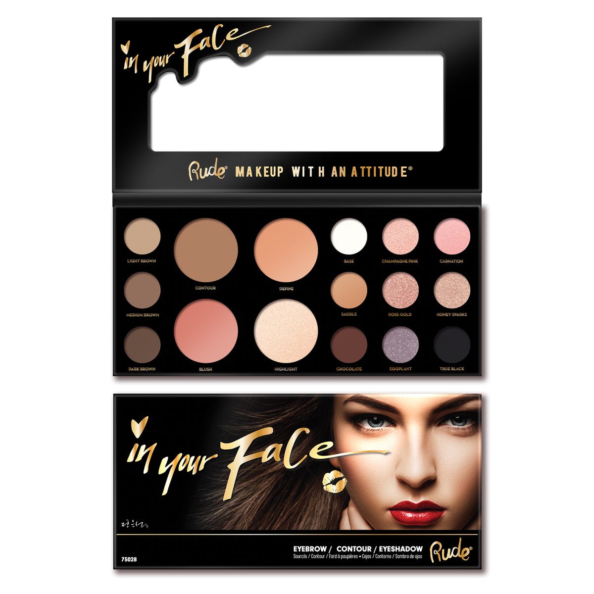 Rude In Your Face 3 - in - 1 Palette - Negative Apparel