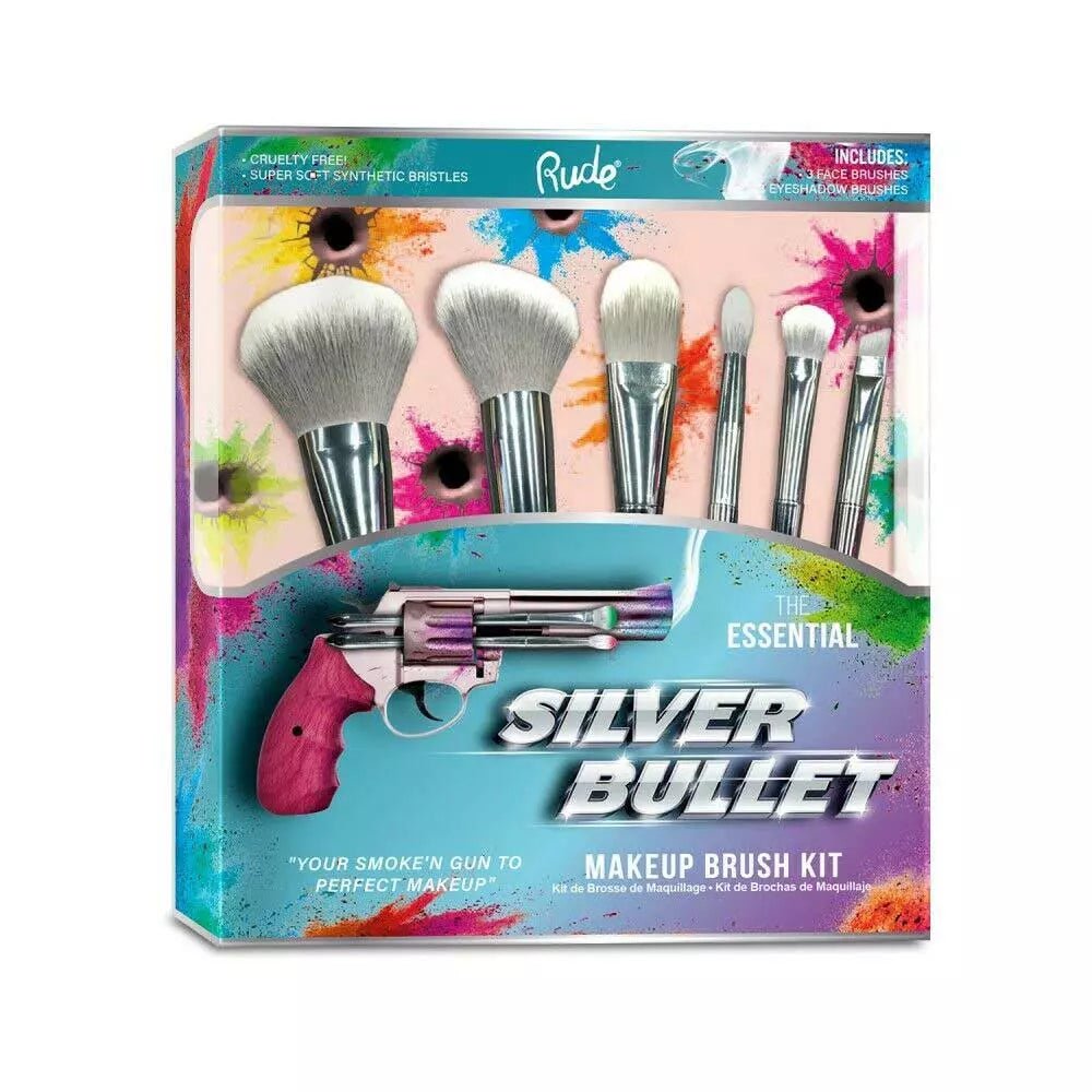 Rude Silver Bullet Makeup Brush Kit - Negative Apparel