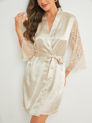 Satin imitation silk sexy home nightdress nightgown women - Negative Apparel