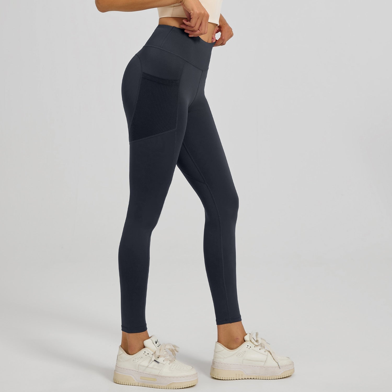 Sculpting Bloom | High - Waist Peach Lift Yoga Leggings - Negative Apparel