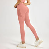 Sculpting Bloom | High - Waist Peach Lift Yoga Leggings - Negative Apparel