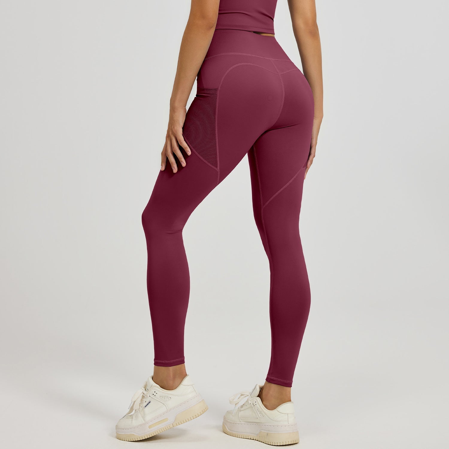 Sculpting Bloom | High - Waist Peach Lift Yoga Leggings - Negative Apparel