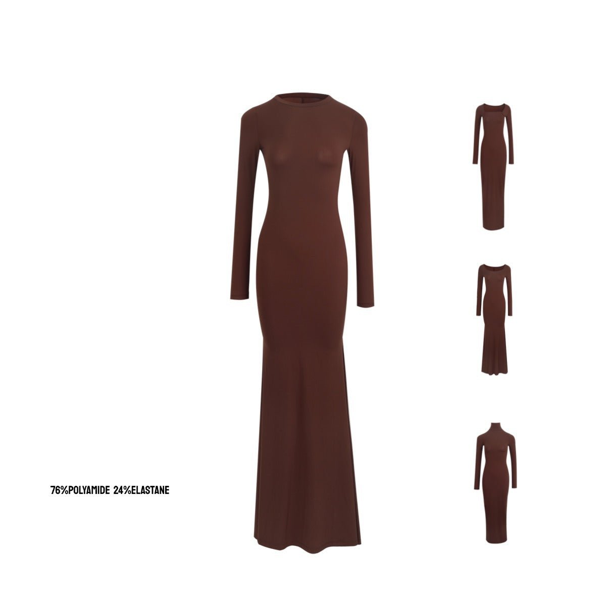 Sculpting Silhouette | Long Sleeve Body - Contouring Maxi Dress - Negative Apparel