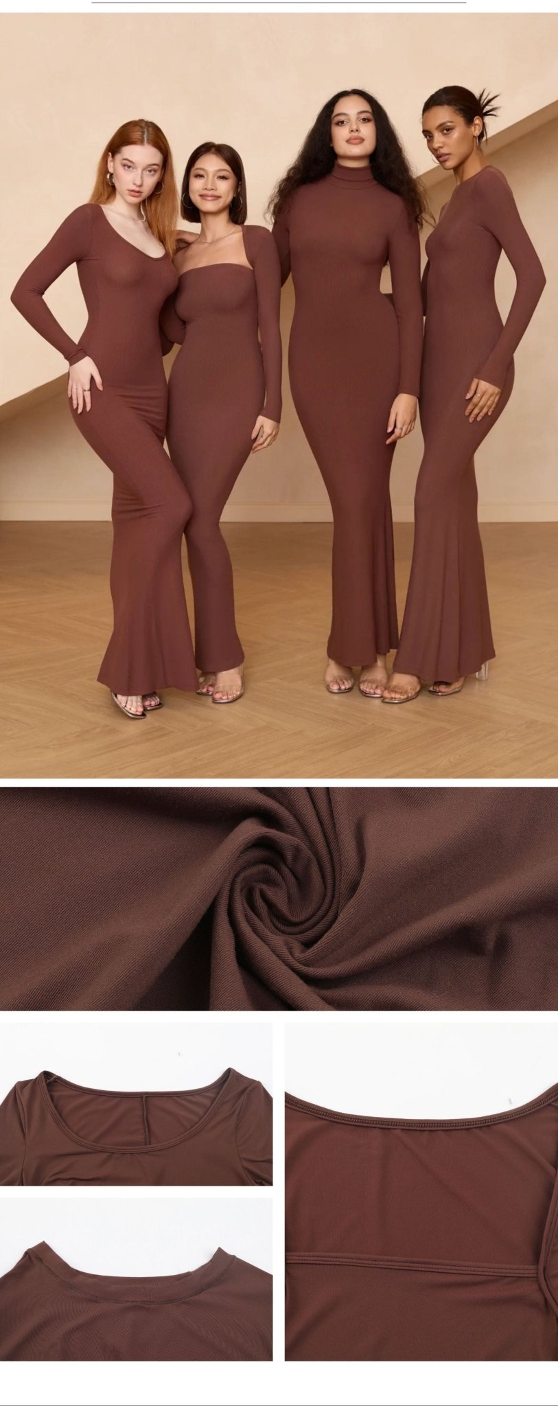 Sculpting Silhouette | Long Sleeve Body - Contouring Maxi Dress - Negative Apparel