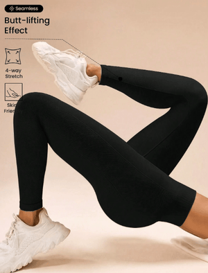 Seamluxe SHEIN Sport Solid High Waist Slim - Fit Leggings, Casual Everyday Wear Yoga Women Pants - Negative Apparel
