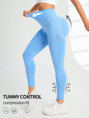 Seamluxe SHEIN Sport Wide Waistband Sports Leggings - Negative Apparel