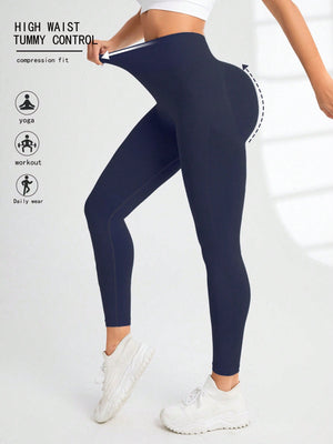 Seamluxe SHEIN Sport Wide Waistband Sports Leggings - Negative Apparel