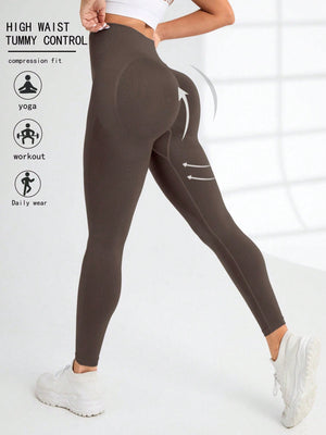 Seamluxe SHEIN Sport Wide Waistband Sports Leggings - Negative Apparel