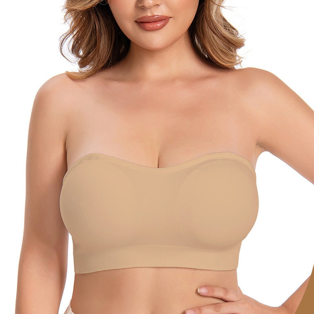 Sexy European and American one - piece seamless Spice Girl beautiful back halter chest wrap without steel ring removable chest sticker tube top underwear women - Negative Apparel