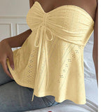 sexy hot girl slim tube top 2025 summer holiday style an and n sleeveless jacquard top women's clothing - Negative Apparel