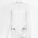 Sexy Inner Cotton Top Ribbed Long Sleeve Jumpsuit - Negative Apparel