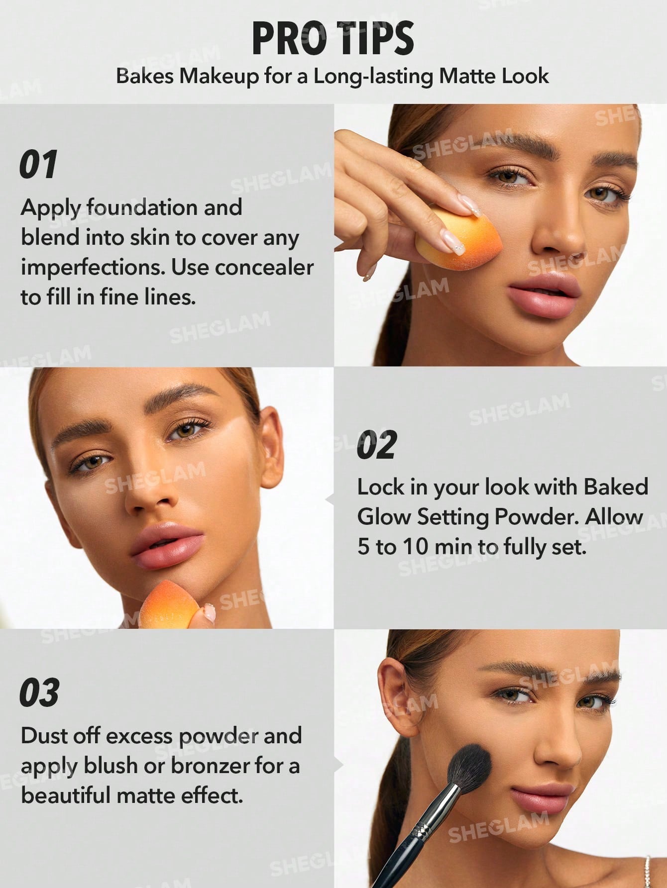 SHEGLAM Baked Glow Setting Powder-Light Pink  Oil Control Loose Setting Powder - Negative Apparel