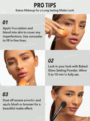 SHEGLAM Baked Glow Setting Powder-Light Pink  Oil Control Loose Setting Powder - Negative Apparel