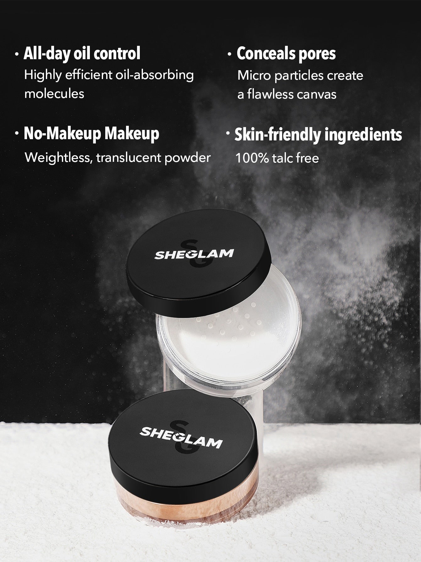 SHEGLAM Baked Glow Setting Powder-Light Pink  Oil Control Loose Setting Powder - Negative Apparel