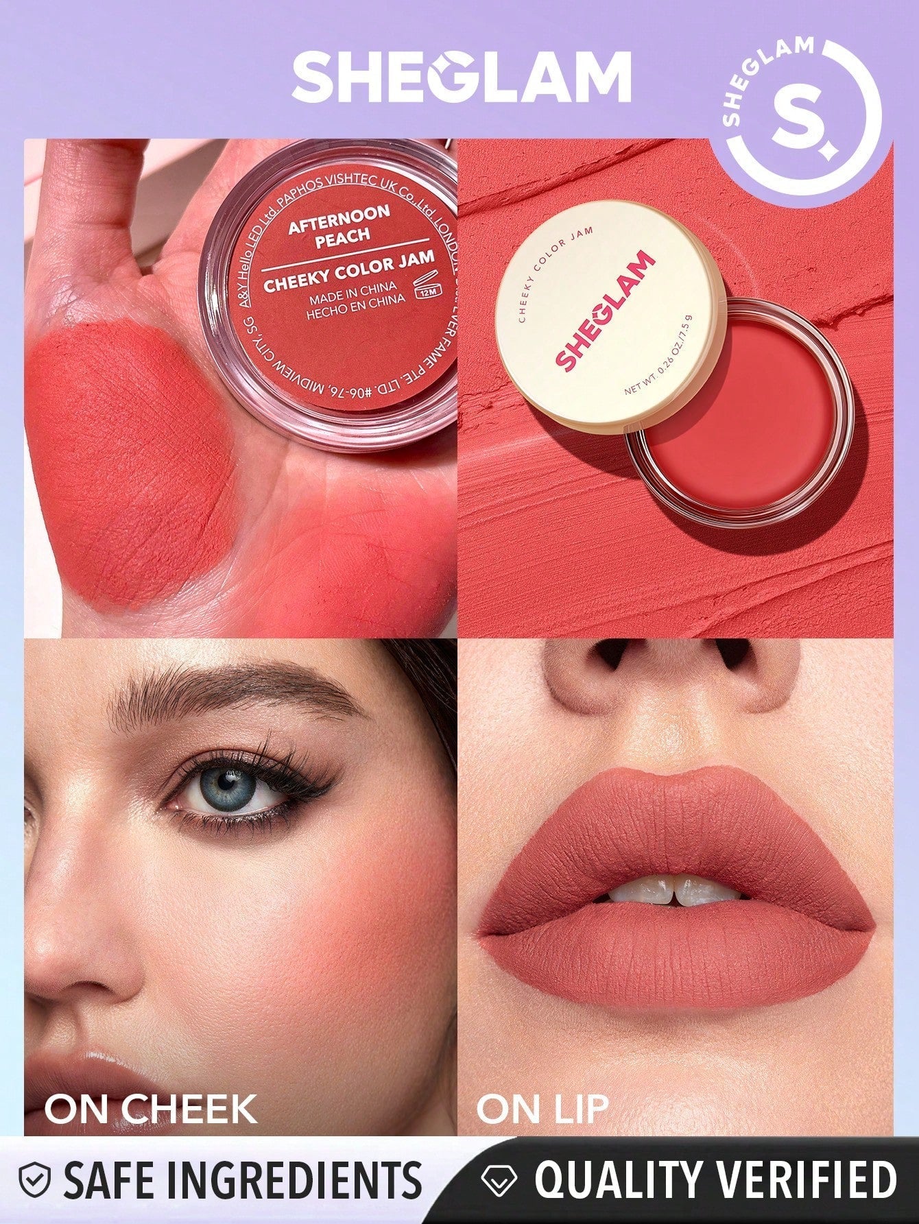 SHEGLAM Cheeky Color Jam-Rose Meadow 6 Shades - Negative Apparel