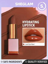 SHEGLAM Creme Allure Lipstick - Nude 8 Colors Moisturizing  Lipstick Lip Glow Nourishing Essence Hydrating Lip Care - Negative Apparel