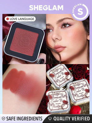 SHEGLAM Ember Rose Eternal Flame Cream, Blush-Cream-To-Powder Blush Palette Highly Pigmented Non-Fading Long Lasting Natural Easy To Use Blush Box - Negative Apparel