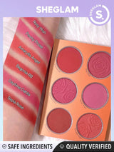 SHEGLAM Floral Flush Blush Palette 6-Color Pressed Powder - Negative Apparel