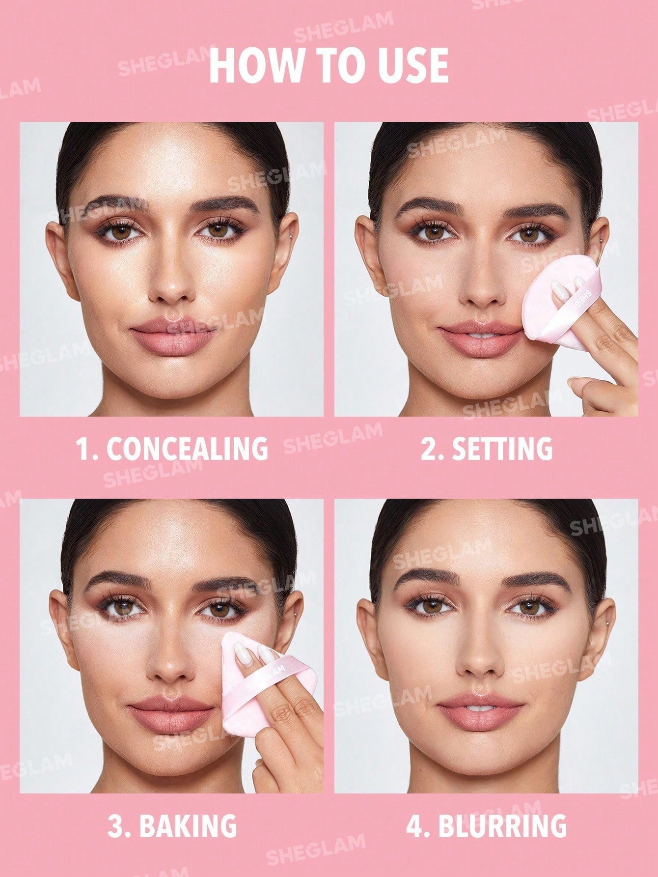 SHEGLAM Insta-Ready Face & Under Eye Setting Powder Duo-Bubblegum 2 In 1 - Negative Apparel