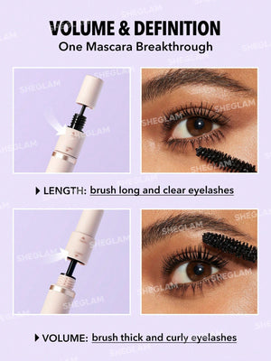 SHEGLAM Lash Besties 2-In-1 Mascara Volumizing Double Head Brush Easy To Remove No Smudge - Negative Apparel