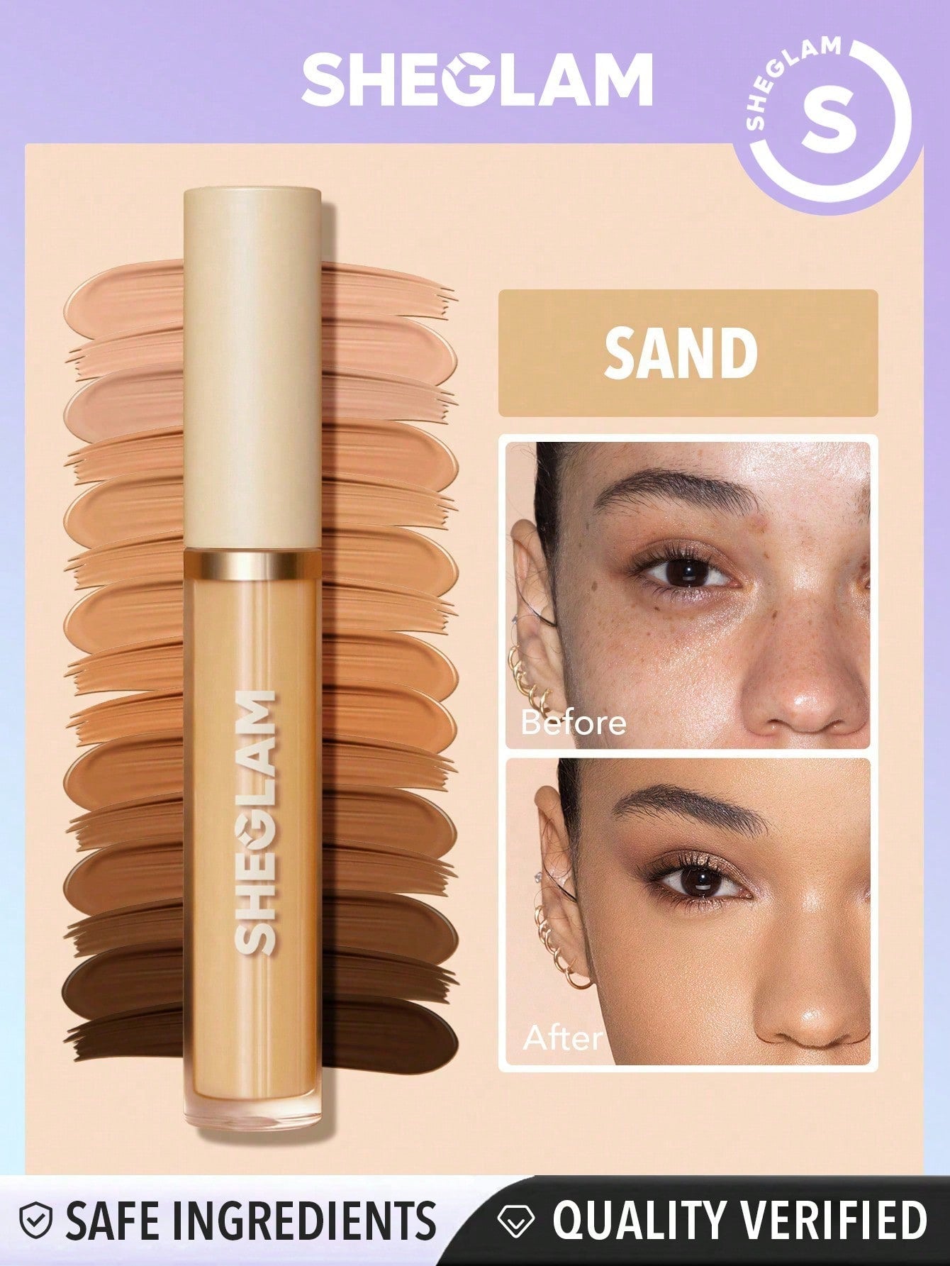 SHEGLAM Like Magic 12Hr Full Coverage Concealer - Matte Liquid Concealer - Negative Apparel