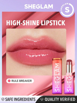 SHEGLAM Mirror Kiss High - Shine Lipstick - High Gloss Shine Glitter Lipstick - Negative Apparel