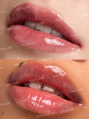 SHEGLAM Power Bouquet Lip Gloss -Power Petals  Shiny Tinted Moisturizing Lip Gloss Plumping Non-Sticky Lip Oil Repairing Cherry Blossom Extract Lip Care - Negative Apparel