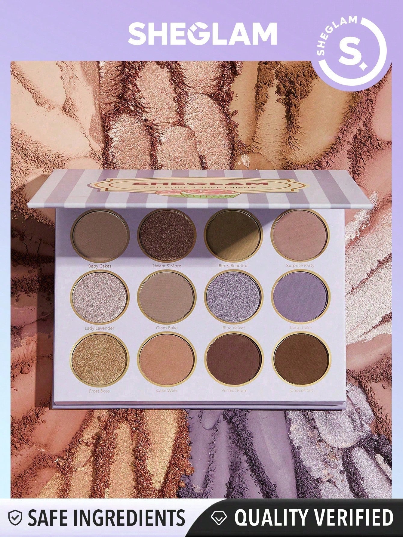 SHEGLAM Smart Cookie Palette 12-Clolor Shimmer Matte Eyeshadow Palette Warm Brown Smoky Eyes Long Lasting Ultra Pigmented Soft Smooth Blendable Eyeshadow - Negative Apparel