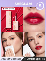 SHEGLAM Take A Hint Lip Tint- Color Changing Long Lasting Lip Gloss High Gloss Finish All Day Non-Sticky Moisturizing Lip Stain For Dry Lips - Negative Apparel