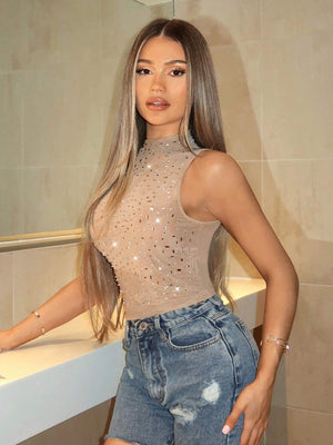 SHEIN BAE Plain Khaki Nude Color Top FD - Negative Apparel