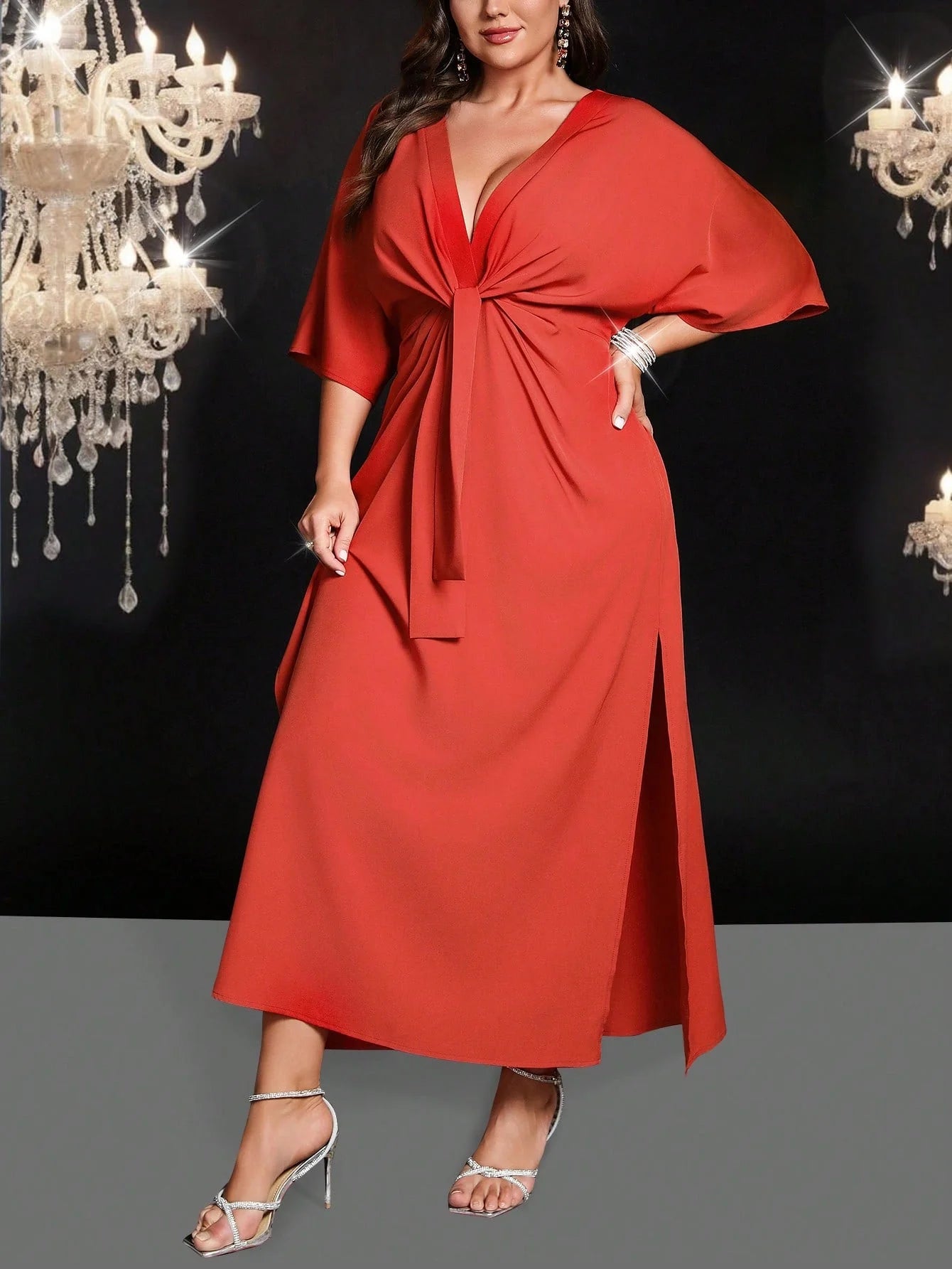 SHEIN Belle Long Waist Cinched Solid Color Simple Stylish Ca – Negative Apparel