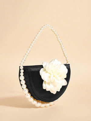 SHEIN Belle Luxury, Glamorous,Elegant, Flower, Women Top Handle Bag - Negative Apparel