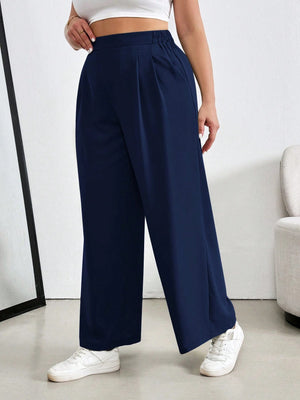 SHEIN Essnce Plus Size Women Mint Green High Waist Pencil Pants - Negative Apparel