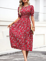 SHEIN Floral Print Puff Sleeve Dress - Negative Apparel