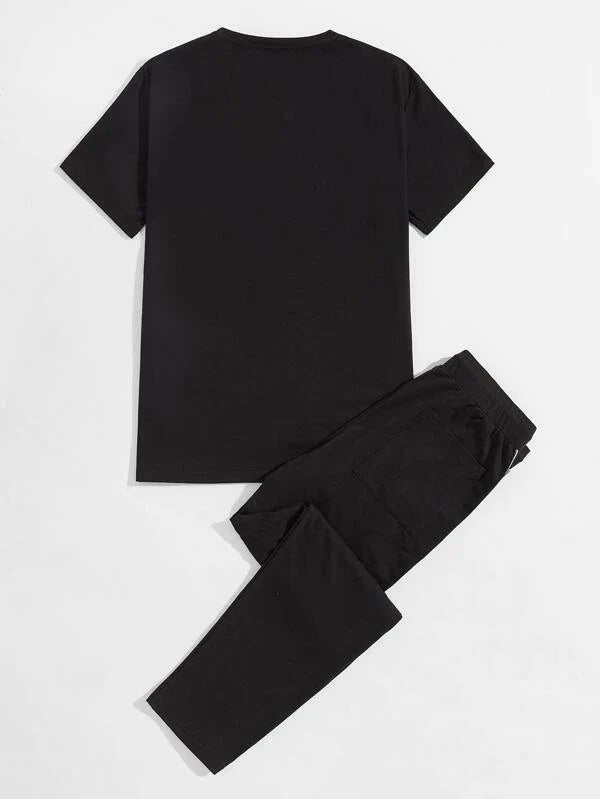 SHEIN Men's Side Stripe Top and Pants Set - Negative Apparel